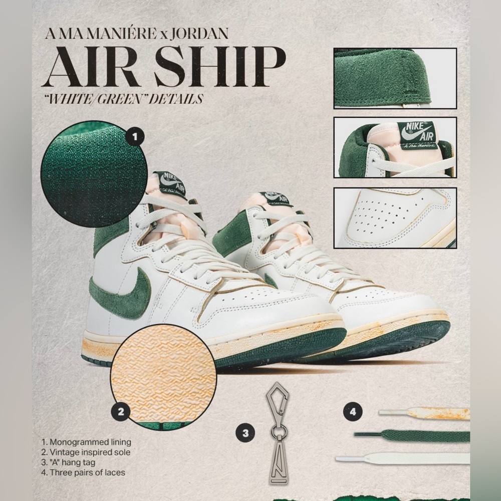 A Ma Maniére x Jordan Air Ship PE SP 'Green Stone'